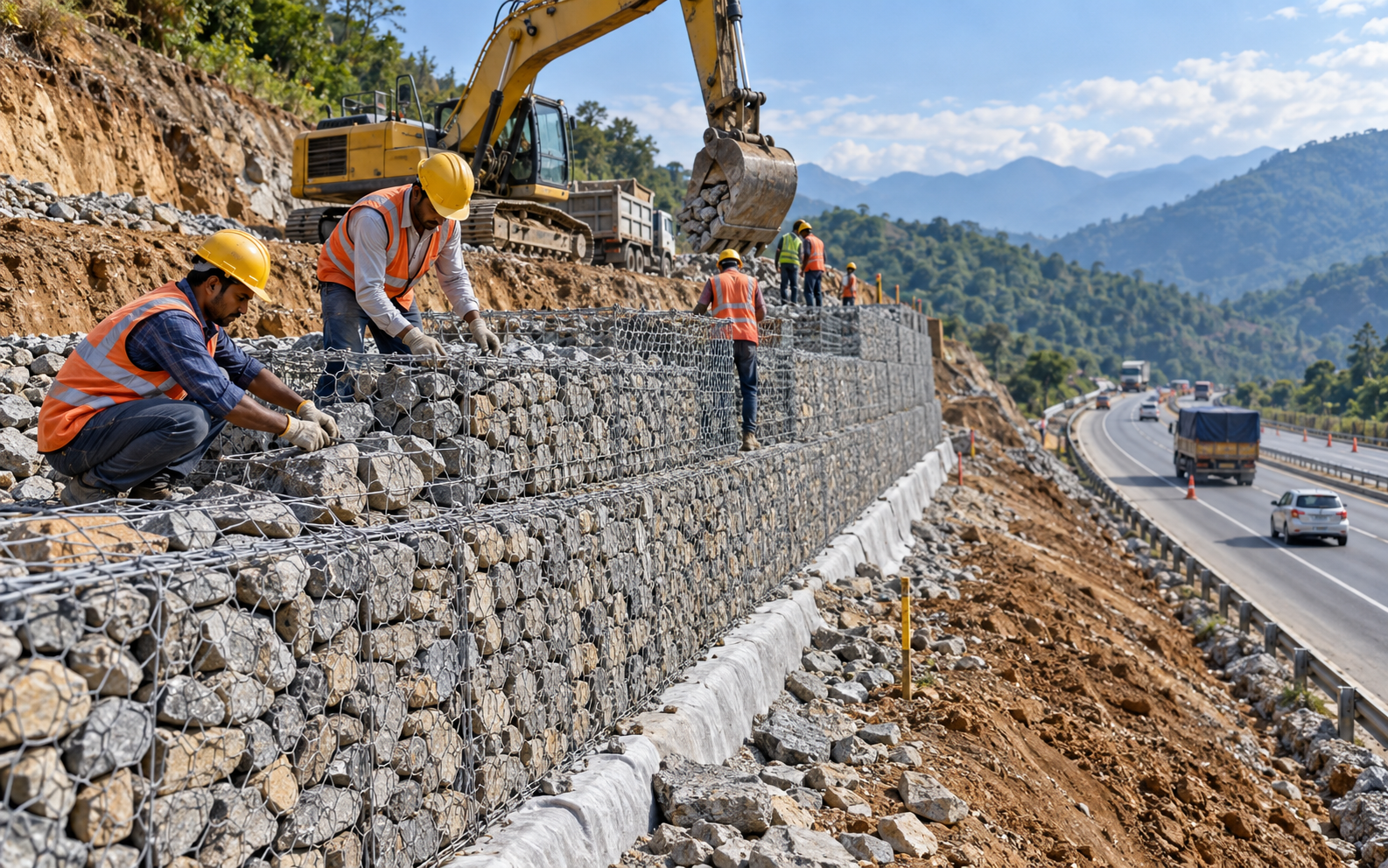 Gabion-Facia Reinforced-Soil Walls